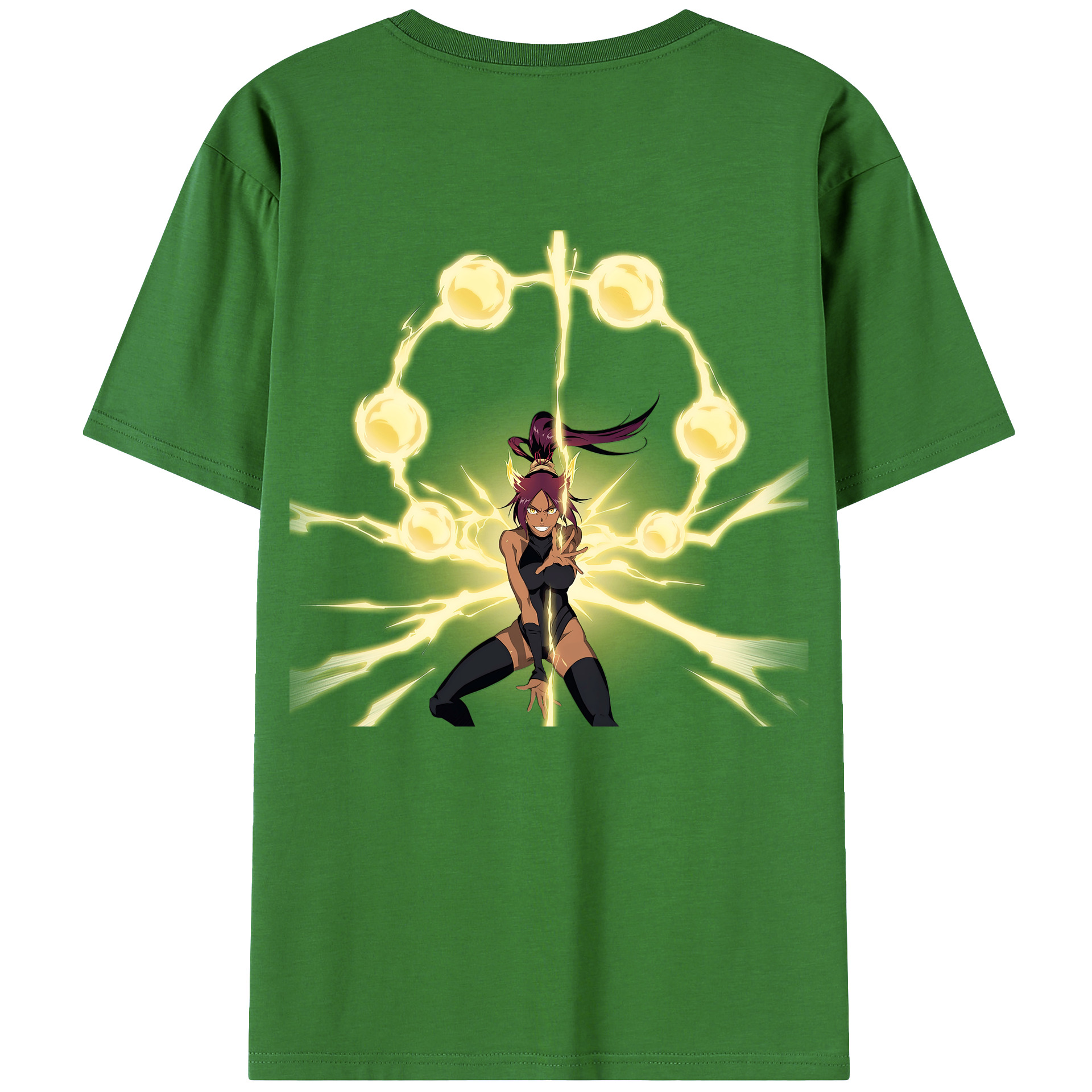 （画像用） ブリーチ 四楓院 夜一（しほういん よるいち） BLEACH Shihouin Yoruichi レディース半袖Tシャツ(バックプリント)